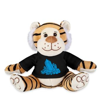 Clipart cristal bleu - Peluche Tigre - noir - Devant