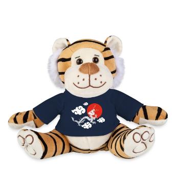 L'envol du dragon blanc - Peluche Tigre - bleu marine - Devant