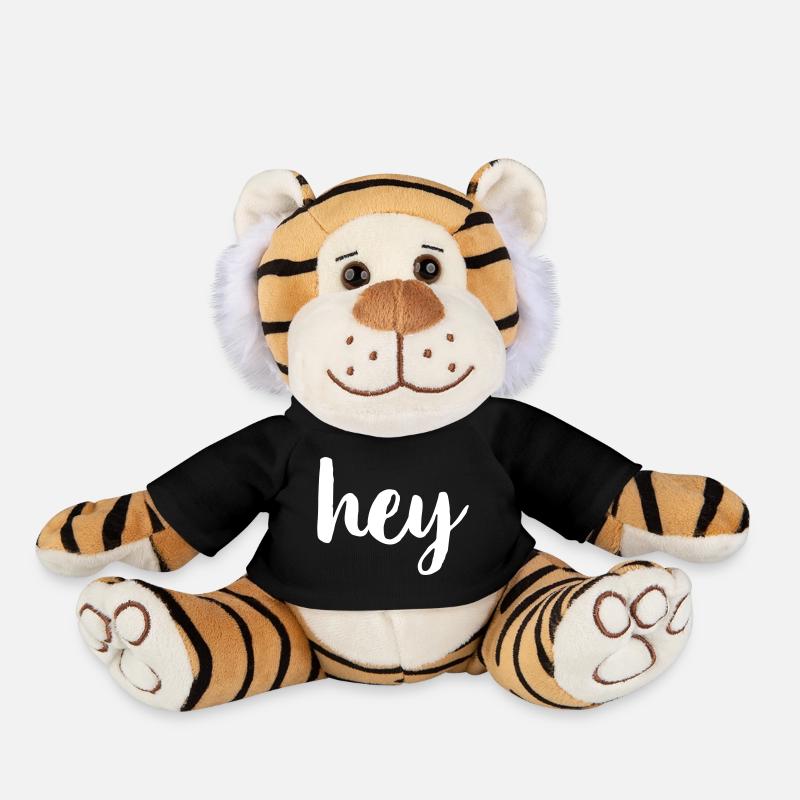 Hey greeting hello - Plush Tiger - black