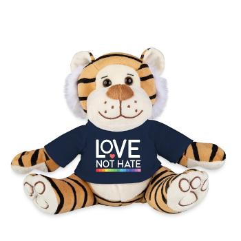 LGBT Pride Month - Love not Hate - Plush Tiger - french navy - Front