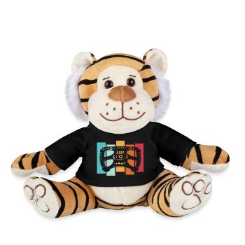 Rétro Racing Sim Formula Volant Logo de voiture vintage - Peluche Tigre - noir - Devant