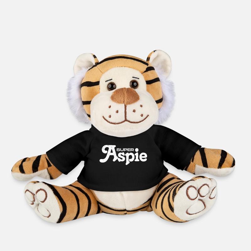 Aspie Asperger's syndrome - Plush Tiger - black