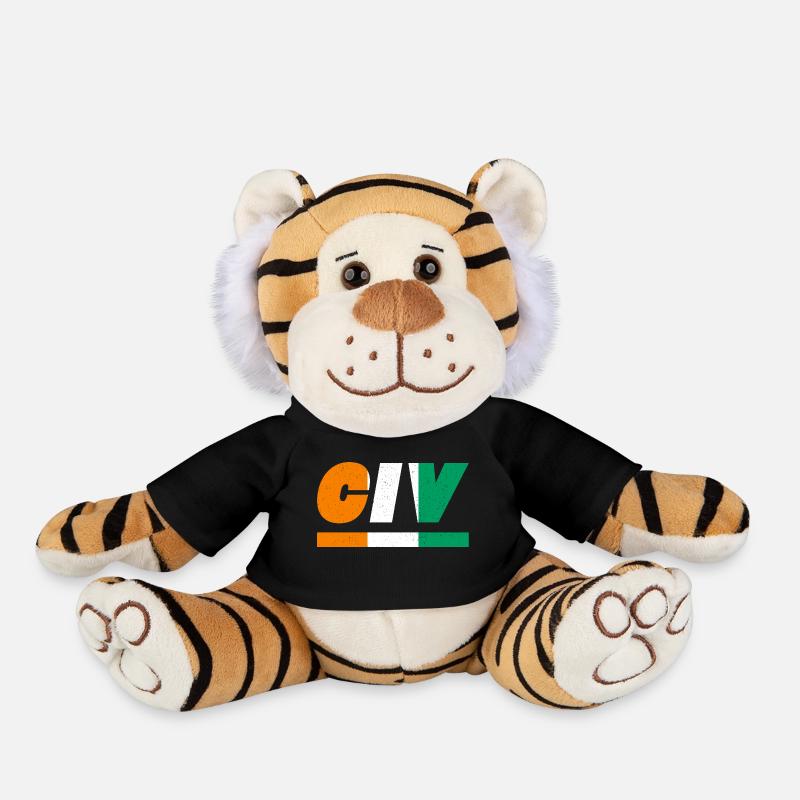 Côte d’Ivoire Drapeau drapeau CIV - Peluche Tigre - noir