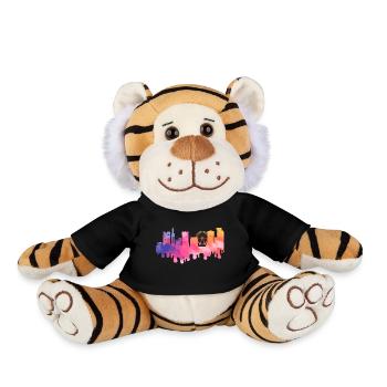 Birmingham England UK City Skyline Splash Colorful - Plush Tiger - black - Front