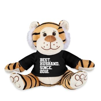 Meilleur mari depuis 2012, cadeau d’anniversaire de 11 ans - Peluche Tigre - noir - Devant