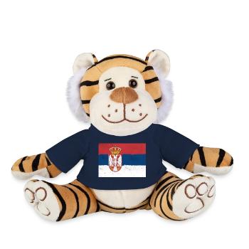 Drapeau de la Serbie - Peluche Tigre - bleu marine - Devant