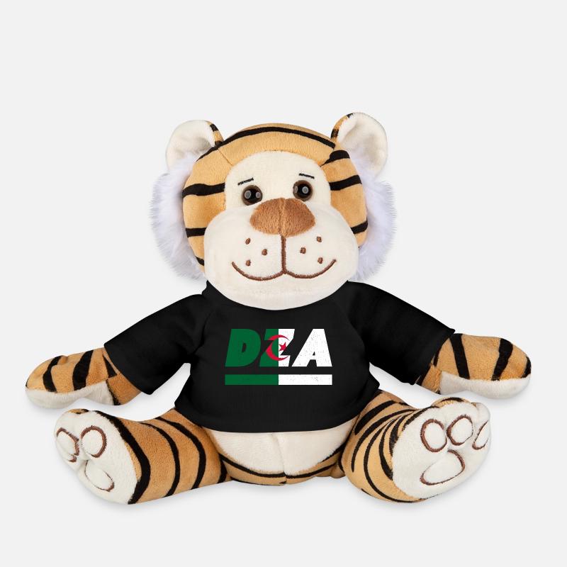 Drapeau de l’Algérie Drapeau DZA - Peluche Tigre - noir