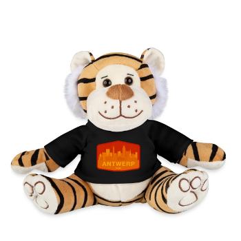 Orange chaud de la Skyline d’Anvers - Peluche Tigre - noir - Devant