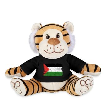 Drapeau de la Palestine drapeau paix Vintage - Peluche Tigre - noir - Devant