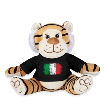 Drapeau italien coups de pinceau - Peluche Tigre - noir - Devant