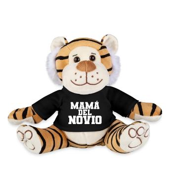 Mama del Novio Groom's Mother Wedding Gift - Plush Tiger - black - Front