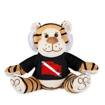Vintage diving flag - Plush Tiger - black - Front