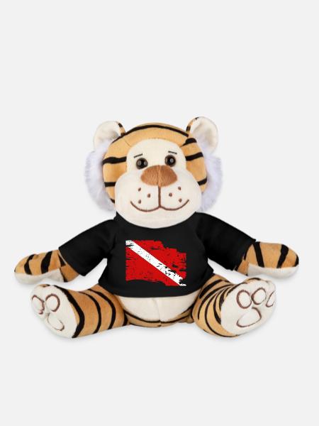 Drapeau de plongée Vintage - Peluche Tigre - noir