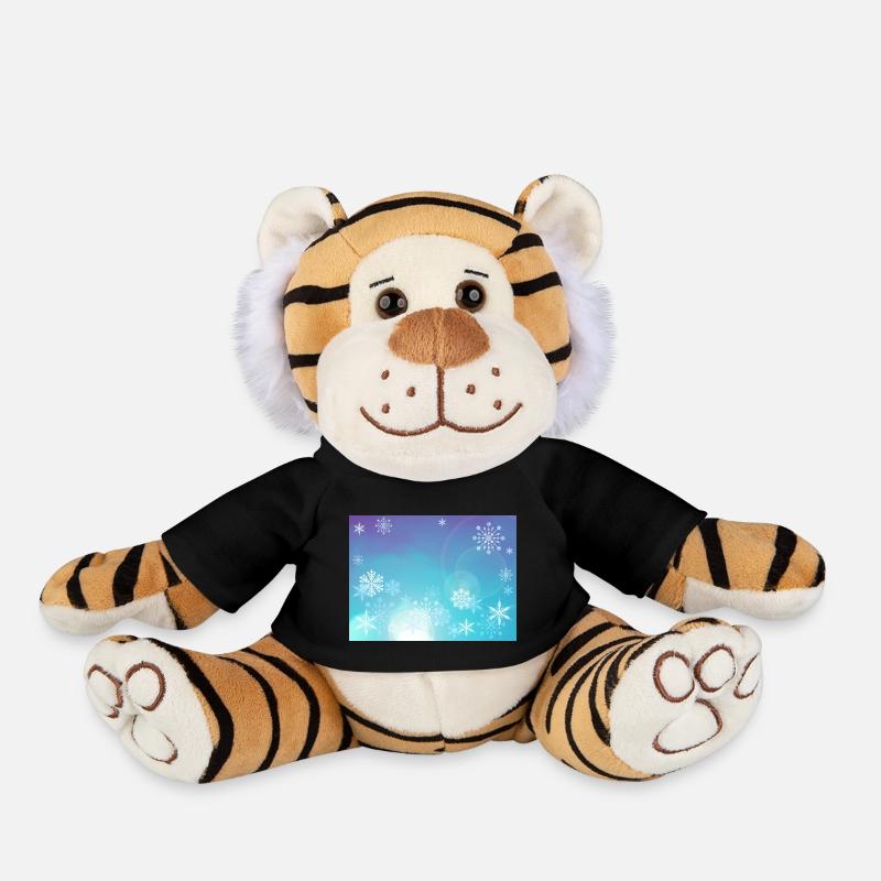 snowflakes blind spots blue - Plush Tiger - black