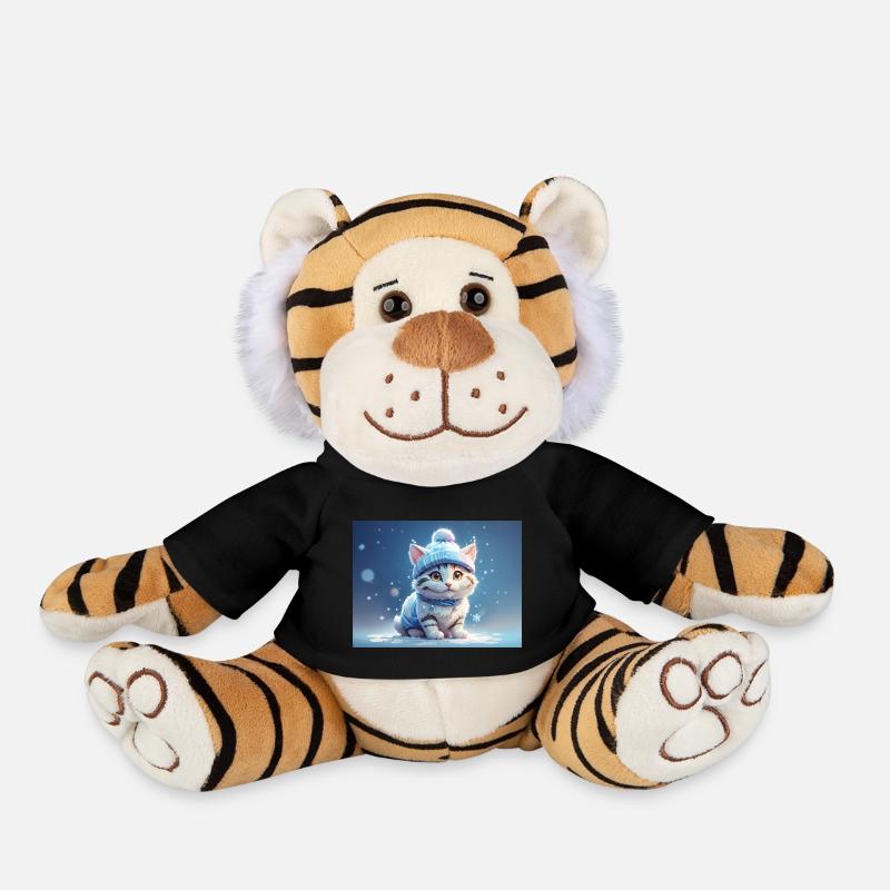 Katze mit Hut - Plüschtiger - Schwarz