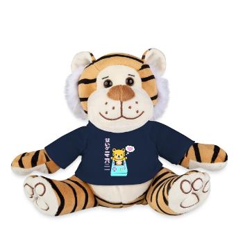 Kawai Gamer chaton Kawaii Gaming Cat Esthétique - Peluche Tigre - bleu marine - Devant