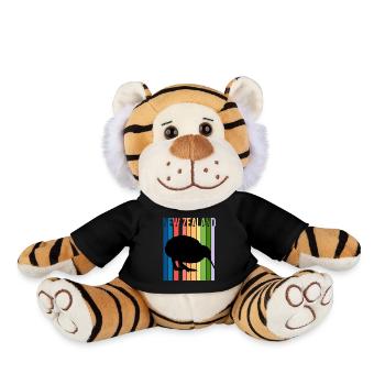 Kiwi New, Zealand, retro gift - Plush Tiger - black - Front