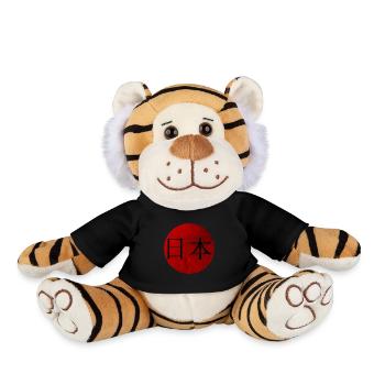 Japanese Red Circle Design - Plush Tiger - black - Front