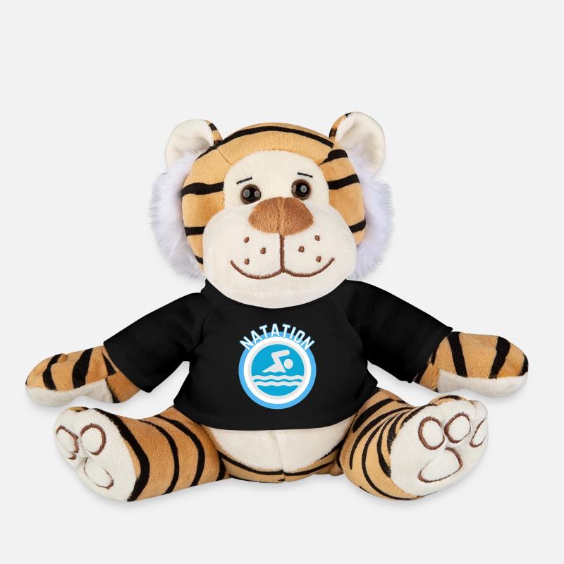 natation piscine - Peluche Tigre - noir