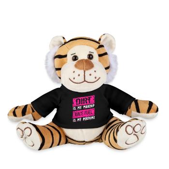 Dirt is my makeup racing girl, racing - Plush Tiger - black - Front