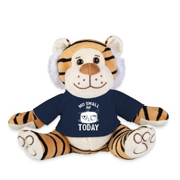 Funny Cat Meme I No Small Talk Today I Lusti - Plush Tiger - french navy - Front