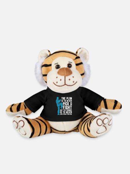 Taekwondo The Plan Is Fighter Fight Sport Fighters - Plush Tiger - black