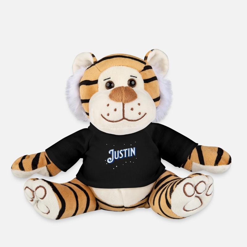 Justin's name personalized - Plush Tiger - black
