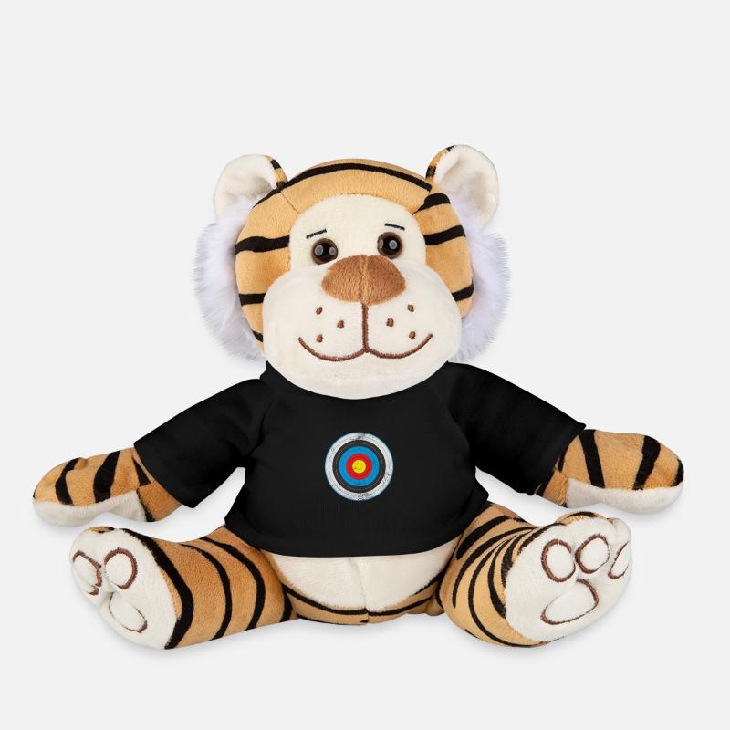 Archery Archer Bow Arrow Gift - Plush Tiger - black