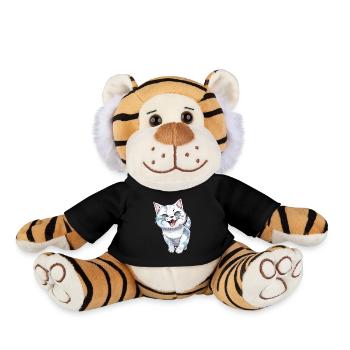 Chaton mignon rire pour les amoureux des chats - Peluche Tigre - noir - Devant
