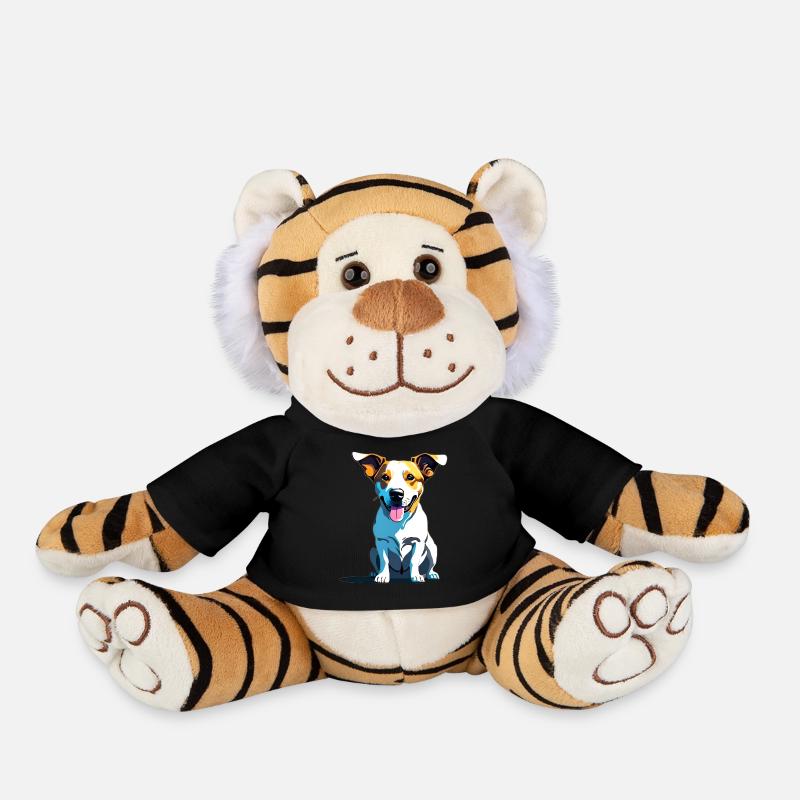 Jack Russel haletant - Peluche Tigre - noir