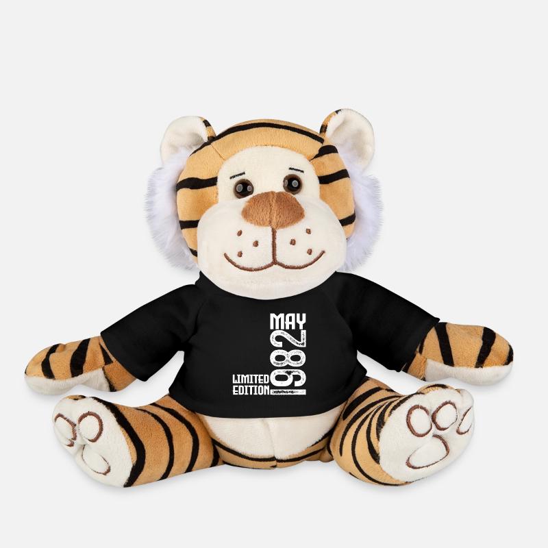 Gift May 1982. Anniversary May 1982. May 1982. - Plush Tiger - black