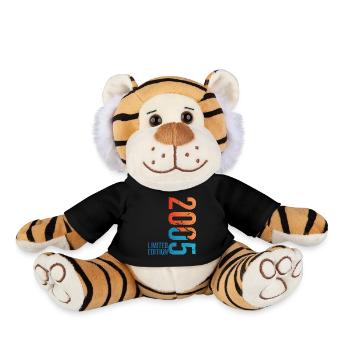 18th birthday boy girl 18 years old 2005 funny - Plush Tiger - black - Front