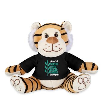 Depression and Bipolar Awareness: - Plush Tiger - black - Front