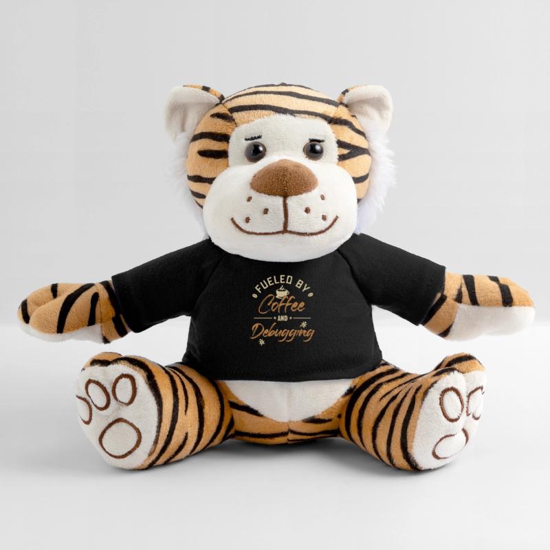 Alimenté par le café et le débogage Developer Coder Peluche Tigre