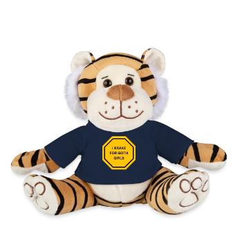 I BRAKE FOR GOTH GIRLS SHIELD - Plush Tiger - french navy - Front