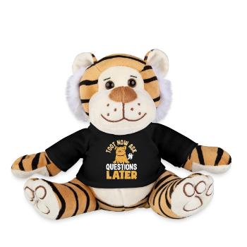 Public Fart Funny Inappropriate - Plush Tiger - black - Front