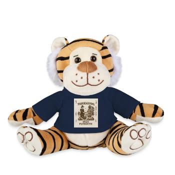 Thanksgiving 1621 Plymouth Vintage Design - Plush Tiger - french navy - Front