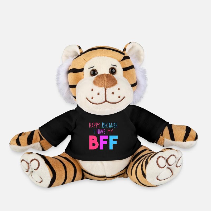 Happy because I have my BFF - Plush Tiger - black