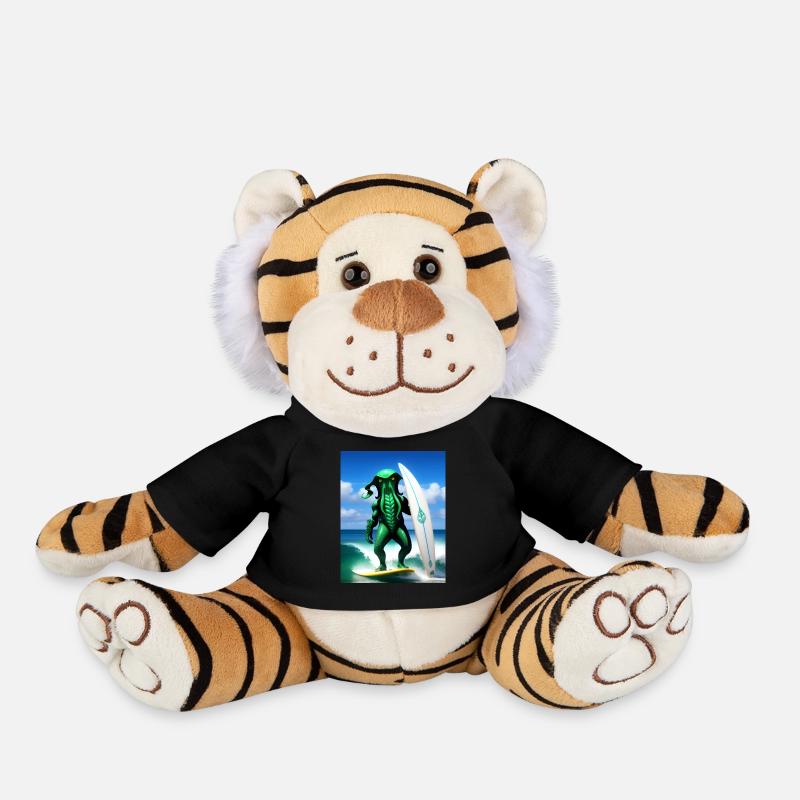 Surf Cthulu #002 - Plush Tiger - black