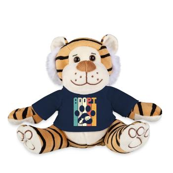 Adoptez un chat - Peluche Tigre - bleu marine - Devant