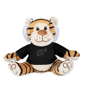 Mammut animal motif - one line drawing - Plush Tiger - black - Front