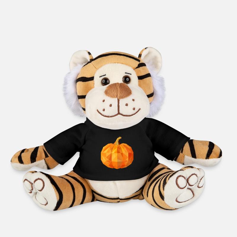 Polygon Autumn Squash: Geometric Autumn Beauty - Plush Tiger - black