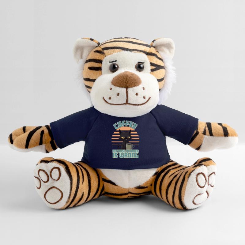 Coffee, Because Murder is Wrong Plush Tiger