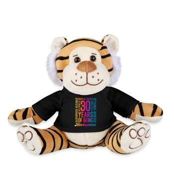 30 Years Birthday - Plush Tiger - black - Front