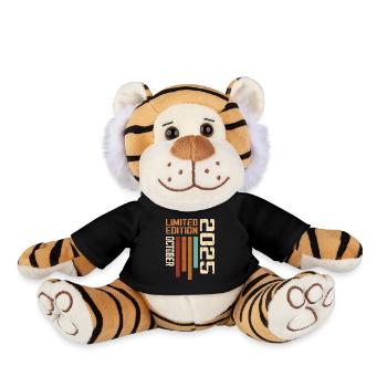 Vintage Oktober 2025 Retro Geburtstagsgeschenk - Plüschtiger - Schwarz - Vorne