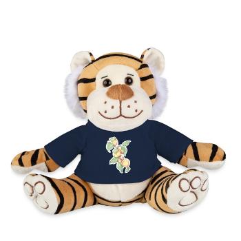 Un brin d’abricots ou de pêches - Peluche Tigre - bleu marine - Devant