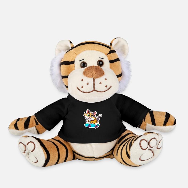 Cat skating - Plush Tiger - black