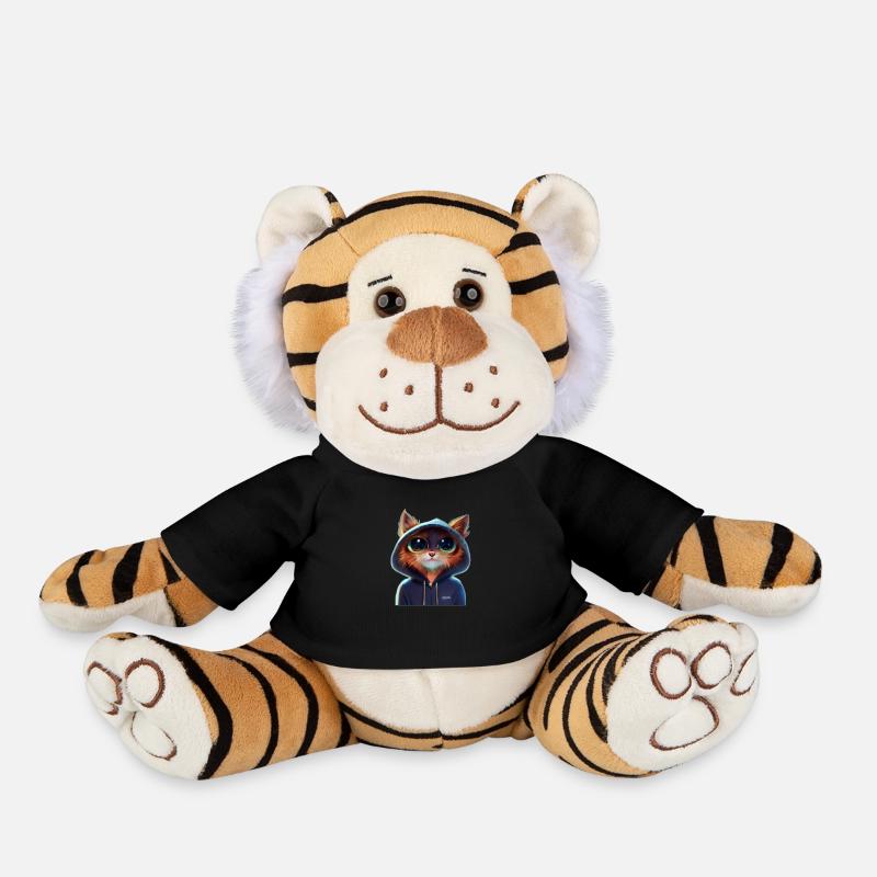 Chat avec pull 1 - Peluche Tigre - noir