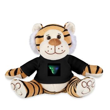 Hongkong Valley with fog dystopian cityscape - Plush Tiger - black - Front