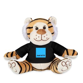 just tri it blue - Plush Tiger - black - Front